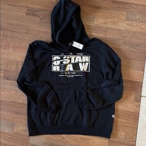 G-Star Raw Hooded Sweatshirt Oblique Logo Black Size XXL